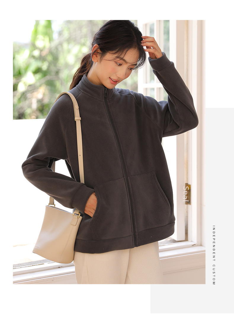 Cappotto da donna in pile spesso con fodera in pile per autunno e inverno, caldo cardigan in pile polare, capospalla, maglietta casual a maniche lunghe_voghion.com