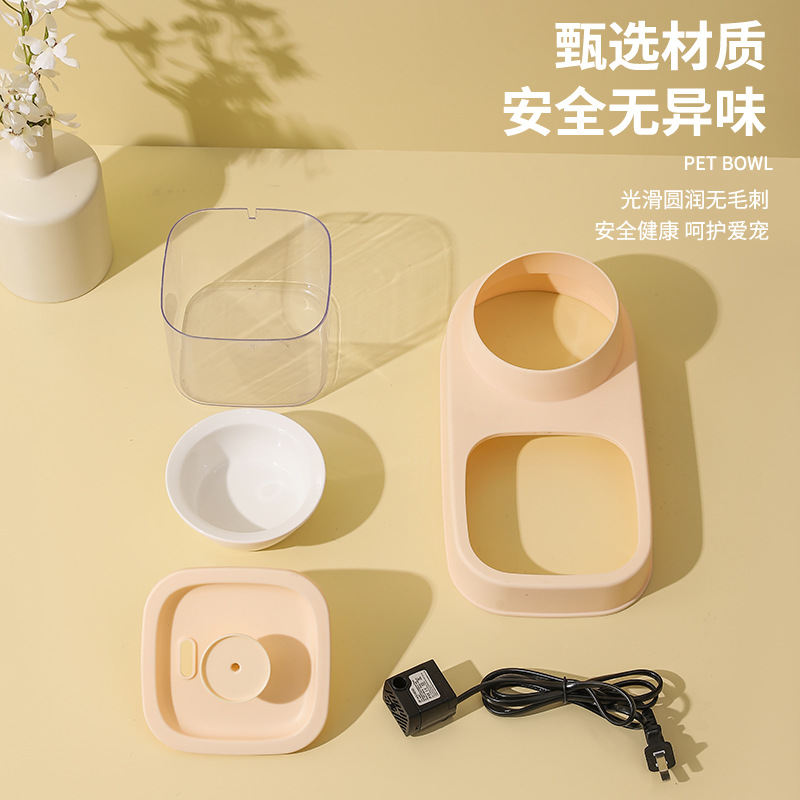 Gato dispensador automático de agua integrado gato tazón húmedo y seco separación de alimentos gato tazón dispensador de agua de acero inoxidable equipo de alimentación de mascotas