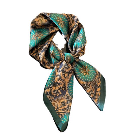 Silk scarf women's new artificial silk 70 small square scarf high-grade Korean style decorative versatile professional scarf printed scarf