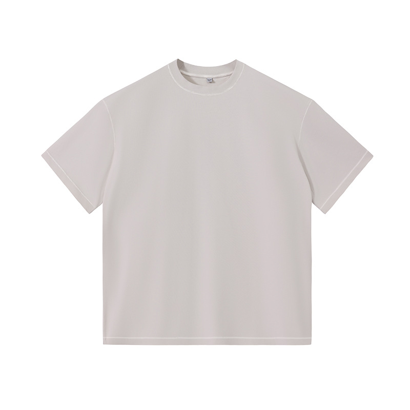 350G ropa de hombre lavado con agua viejo desgaste chaqueta blanca marca pesada camiseta de algodón camiseta de manga corta conjunto personalizado