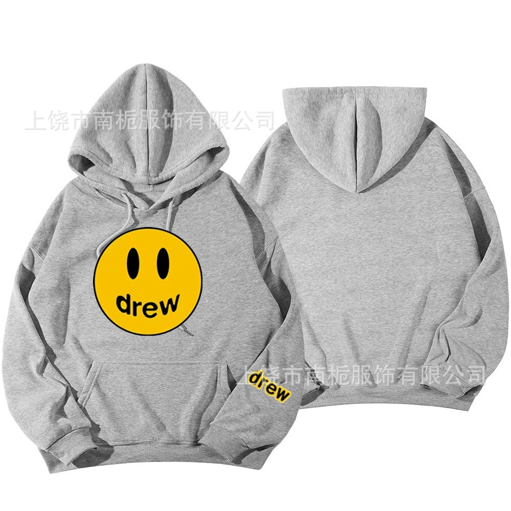 Граница-европейский код новый Drew House Justin Bieber с надписью для мужчин и женщин в одном стиле свободный худи с опущенными плечами и рукавами