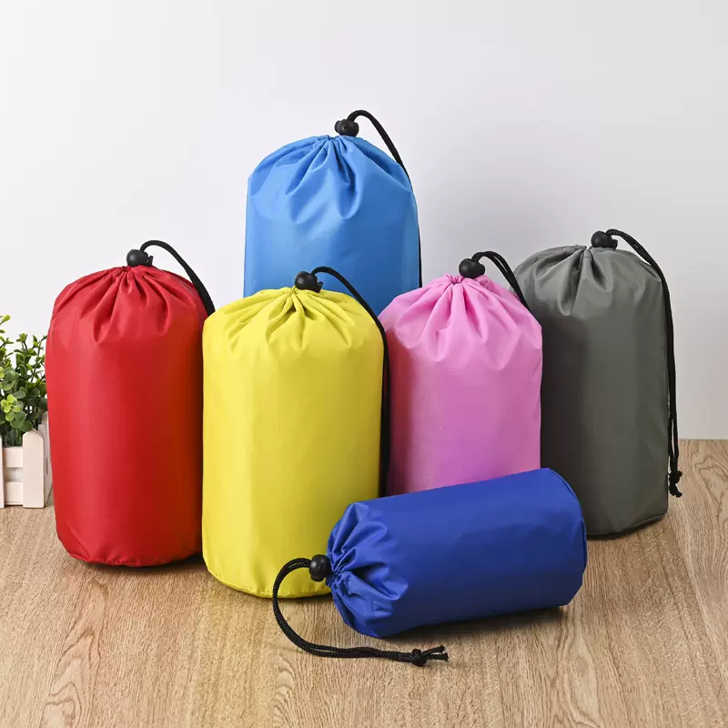 羽绒服收纳圆筒涤纶束口袋服装购物收口袋抽绳包尼龙抽绳袋现货