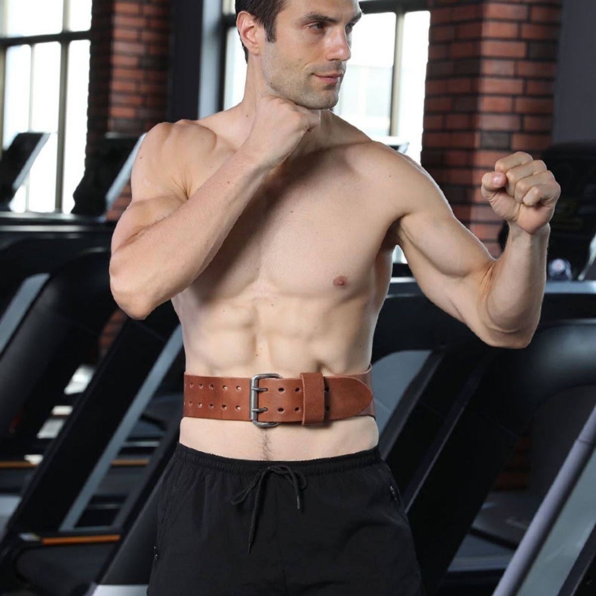 Primera capa de una sola capa de piel de vaca cinturón de levantamiento de pesas fitness tirón duro cinturón de protección en cuclillas hombres y mujeres Equipo de Entrenamiento deportivo soporte de la cintura