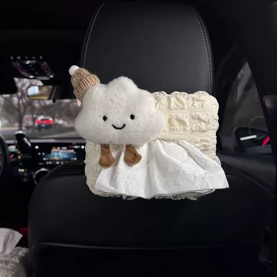 Bag, Hanging Car Interior | Car tissue box/set - seat-style-yellow-hat-cloud-puff-tissue-box