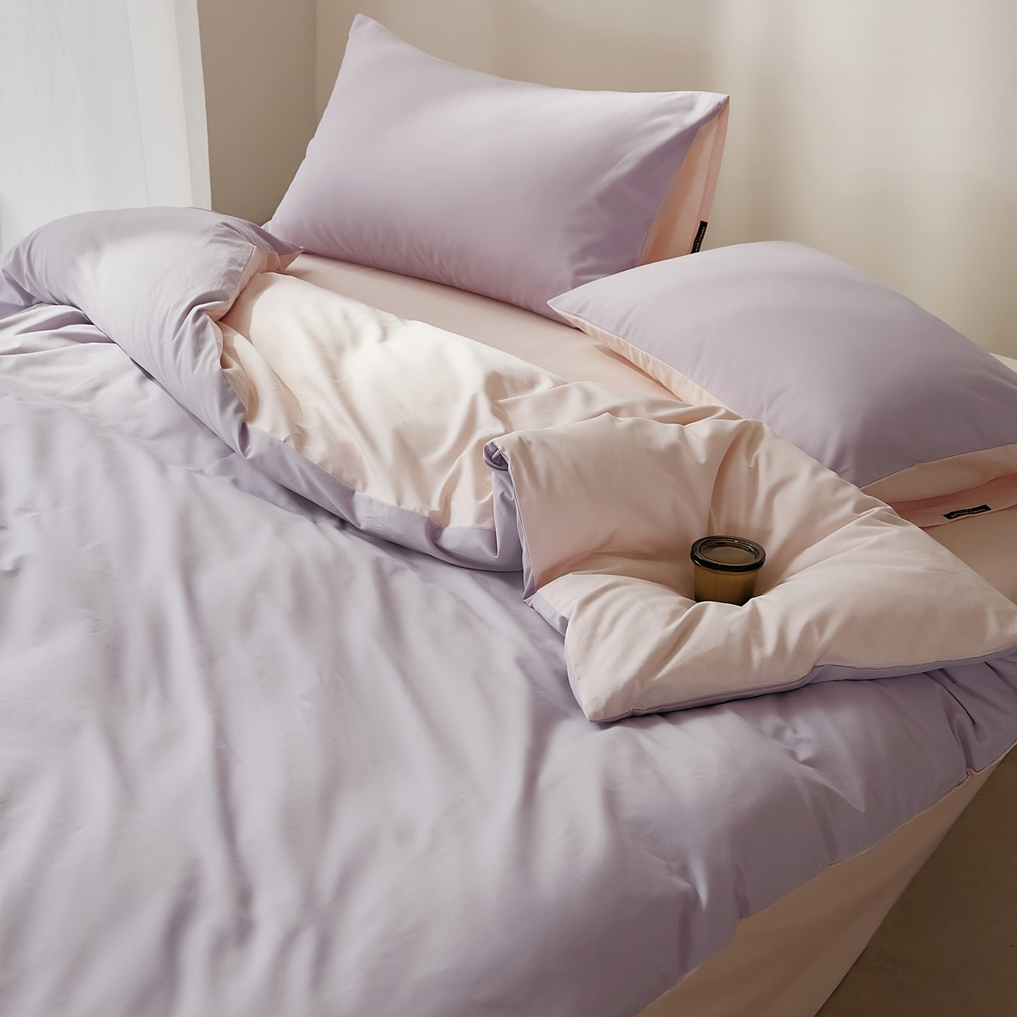 Yunqi-lilac pink purple / 0.9-1.2m bed [sheet type] three-piece quilt cover 150*200cm sheets 180*230cm pillowcase 48*74cm