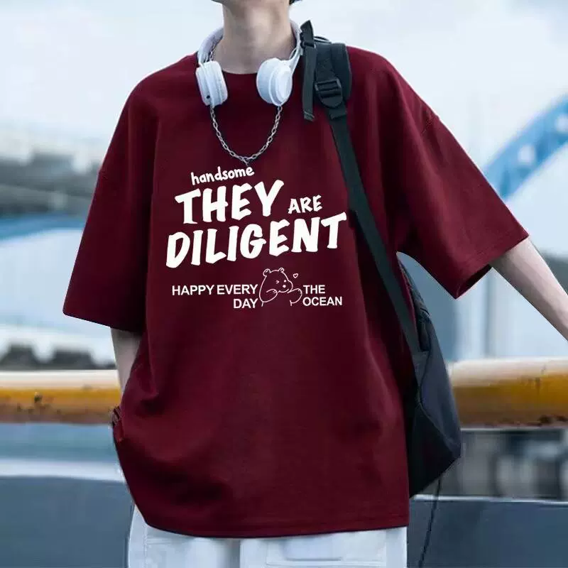 Summer trend short sleeve T-shirt, American style, oversize, loose fit