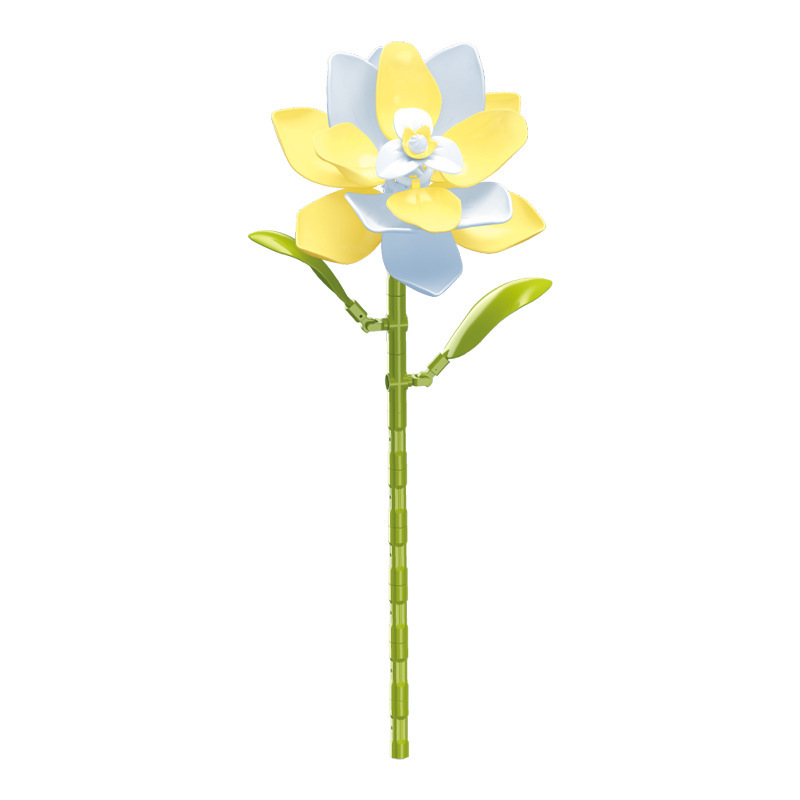 钻马积木花永生花束抱抱桶仿真花小颗粒积木DIY玩具七夕女生礼物|undefined
