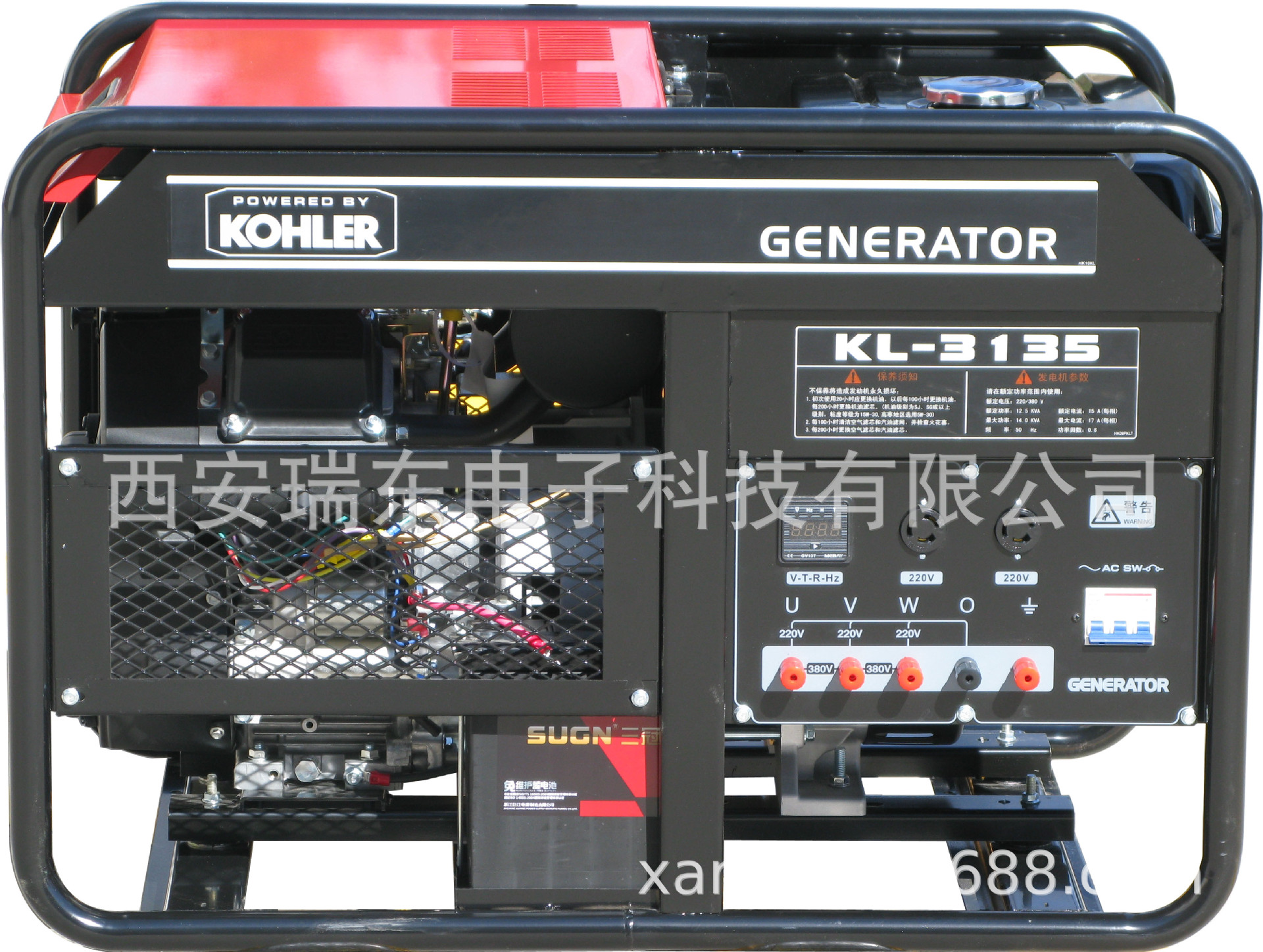 科勒发电机KL-3135 科勒汽油发电机14KVA电压400V电启动