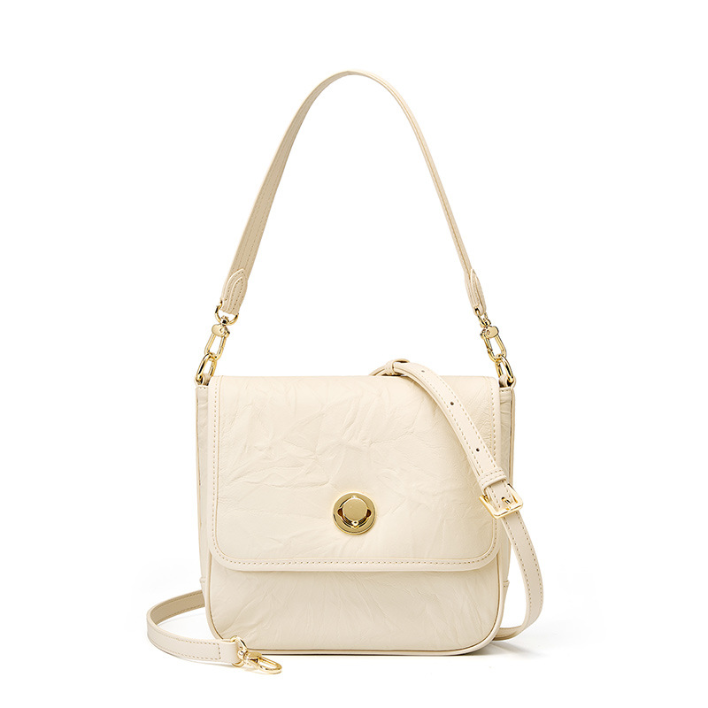 2023 New Hand Grab Pattern Cowhide Underarm for Women High Grade Pleated Black Tote Cross Shoulder Bag_voghion.com