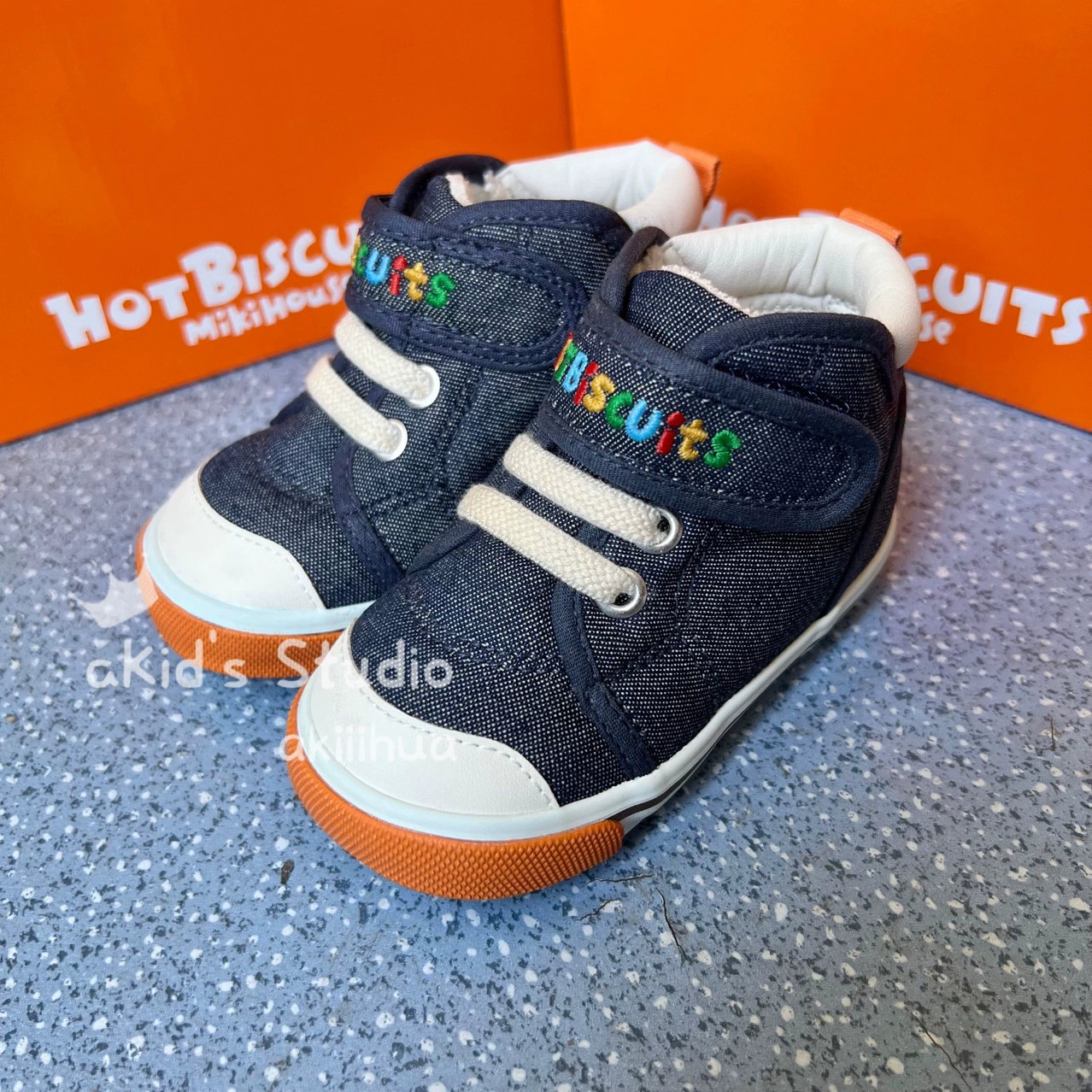 Японская одиночная внешняя детская обувь Miki Оригинальная одиночная HB Классическая джинсовая липучка холст обувь резиновая подошва вулканизированная обувь