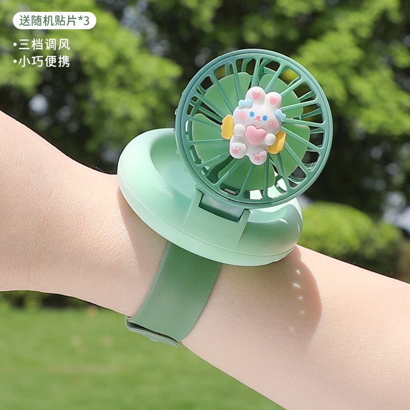 2025 nuevos estudiantes al aire libre mini usb portátil lindo ventilador de mano reloj pequeño ventilador para niños