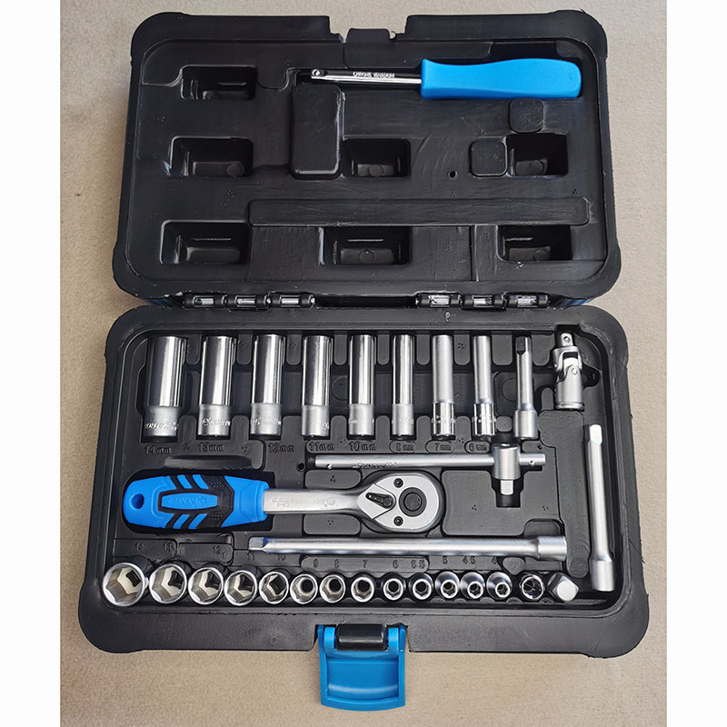 南豫汽车维修汽保套装30件1/4综合套装工具套筒扳手套装