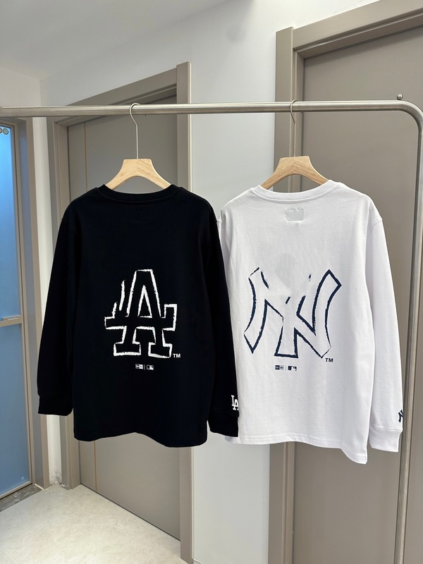 NewEra纽亦华2025秋季新款M家长袖T恤圆领印花简约休闲男女宽松NY|undefined