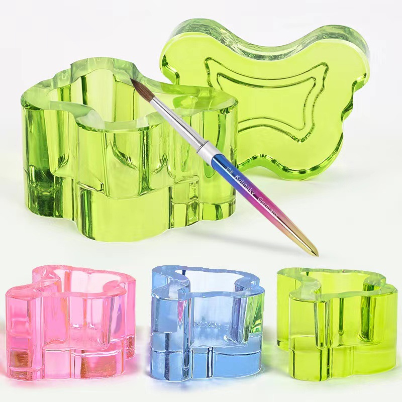 Nuevo arte de uñas de alta calidad transfronteriza con tapa engrosada mariposa taza de cristal taza de lavado de cristal taza de líquido