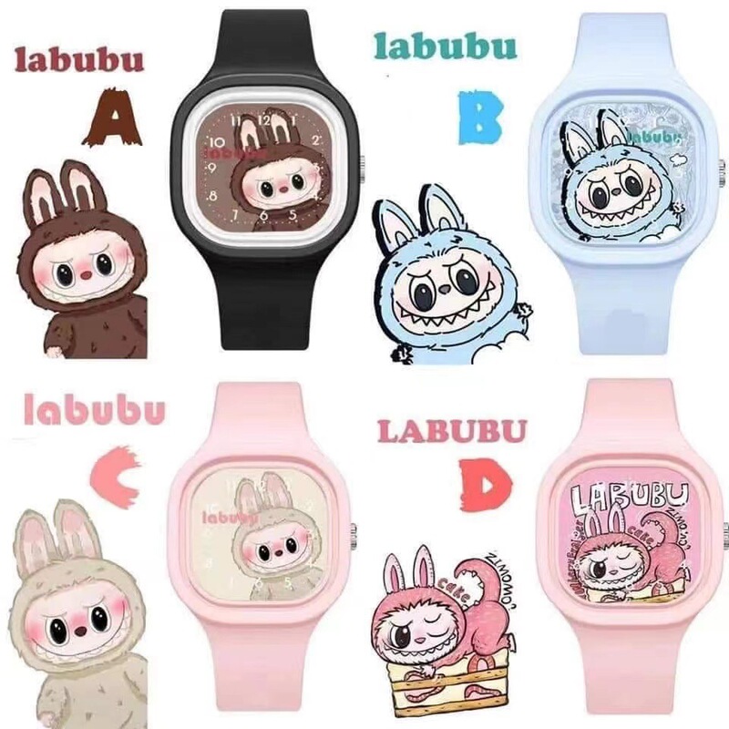 Children's Summer Gift for Girls and Boys, New Cute Labubu Cartoon Watch, Skin-Friendly Silicone Watch