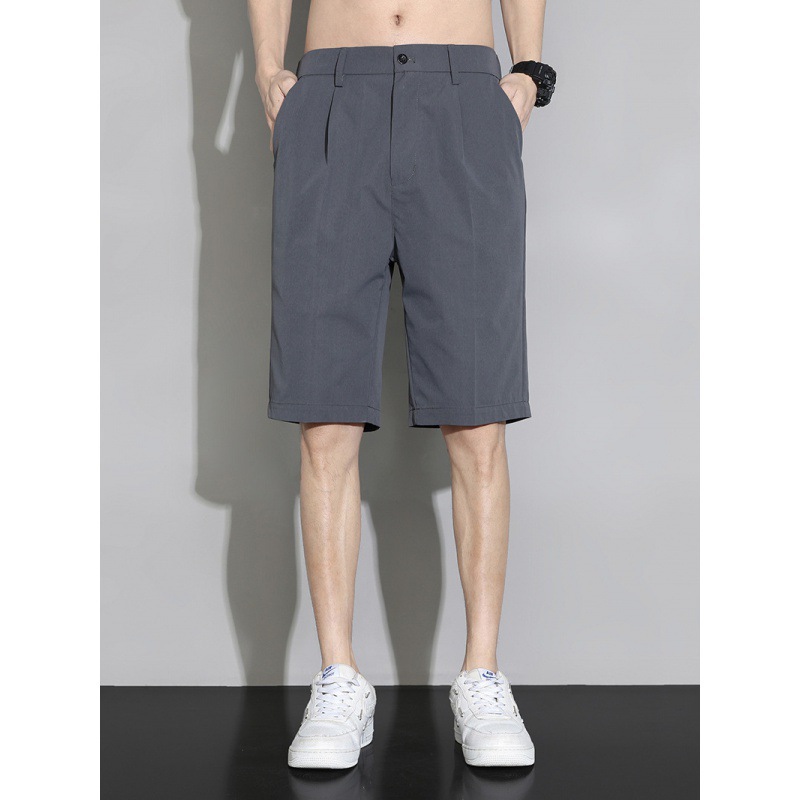 Chorts de traje negro para hombres verano 2024 nuevos pantalones de negocios sueltos pantalones de traje casuales de verano