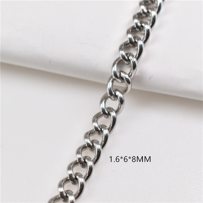 Botones de ocho caracteres, tiras de cadena DIY decoradas con vallas publicitarias de cadena retorcida de acero inoxidable, cadenas colgantes, jeans, ropa colgante, cadenas metálicas