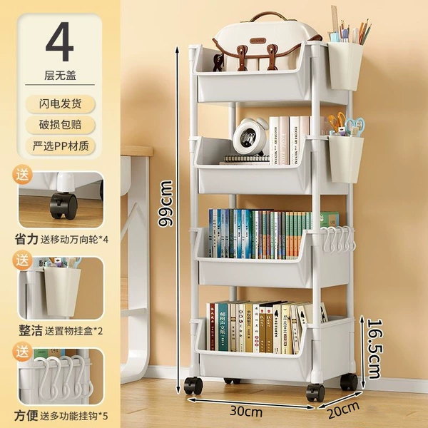 4-layer open style-high-end gray [universal wheel + pen holder]