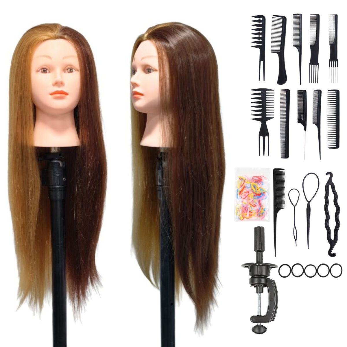 Maniquí de Cabeza para Peluquería de Fibra de Alta Temperatura image 36