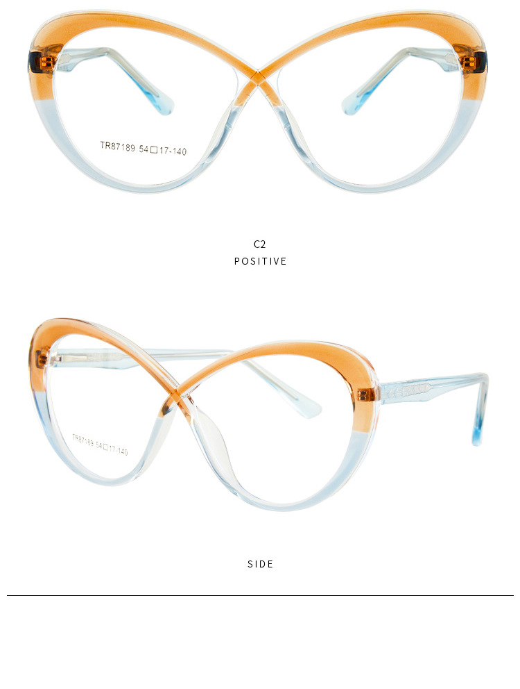87189 TR90圆形板材眼镜框 时尚眼镜架 拼色防蓝光眼镜电脑眼镜框详情14