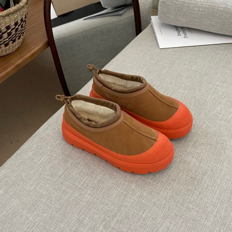 Schneestiefel Stiefeletten Schuhe Kurze Designer Bottes Schaffell Chesut Olive Hickory Sand Senfsamen Winter Warme Wollplattform Dicke Sohle Schuhstiefeletten_voghion.com