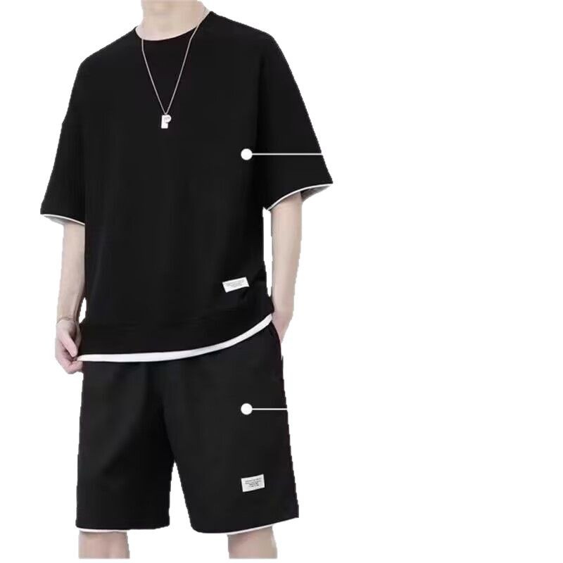 2026 set de pantalones cortos Waffle de verano para hombres de seda de hielo de manga corta con ropa deportiva casual de moda guapo