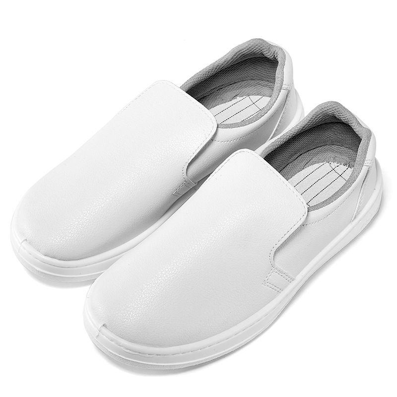 Zapatos antiestáticos de suela blanda de cuero blanco, zapatos de trabajo de fábrica de alimentos de sala limpia, zapatos de protección unisex de taller electrónico image 6