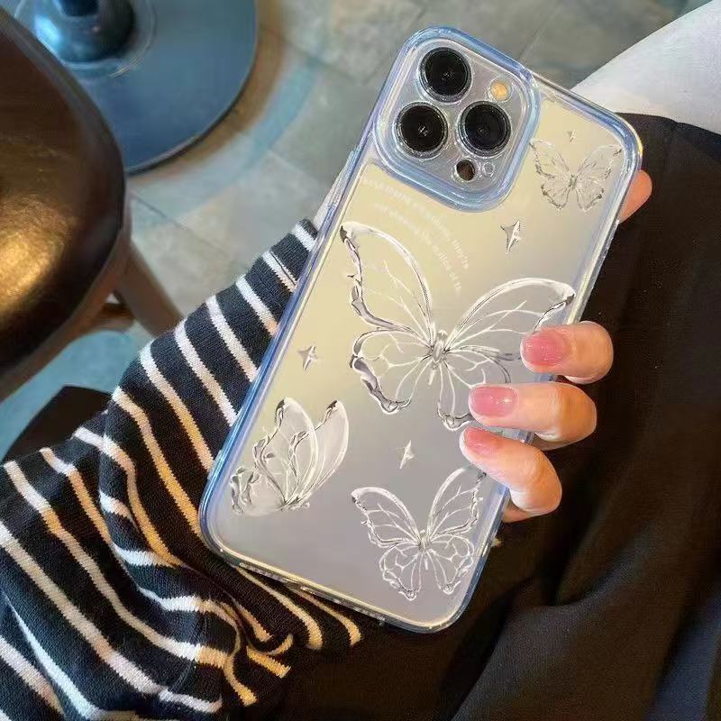 跨境适用加厚苹果17手机壳iphone16/15防摔X简约闪闪蝴蝶14高级13|undefined