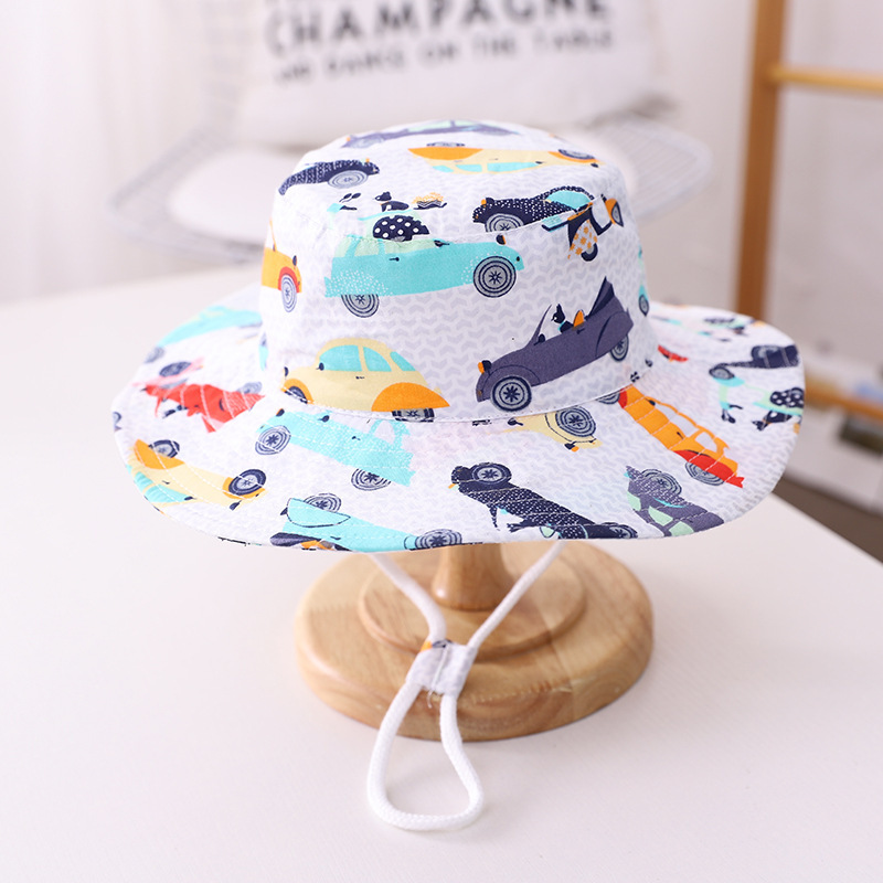 Unisex Cotton Baby Bucket Hat Spring Summer Animal Pattern_voghion.com