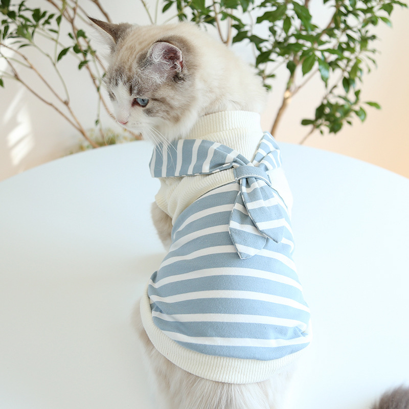 Petstyle Spring and Summer New Style Scarf Striped Couple Clothes Cat Dress Dog Pet Clothes