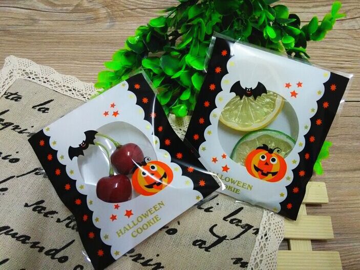 Bolsas de embalaje para dulces de Halloween y Navidad, bolsas para galletas, bolsas autoadhesivas de OPP para hornear, bolsas de embalaje para alimentos navideños