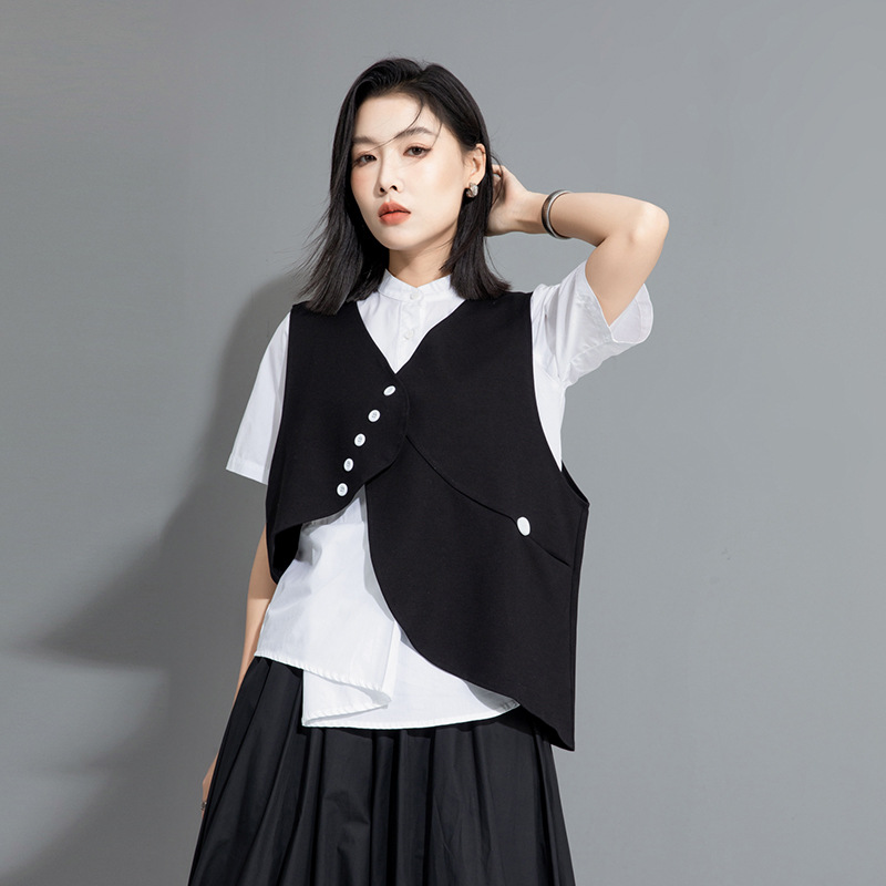 European and American Summer New Vest Fashion Sleeveless Design Sense Top Vest All-match Personalized Street Women's Vest