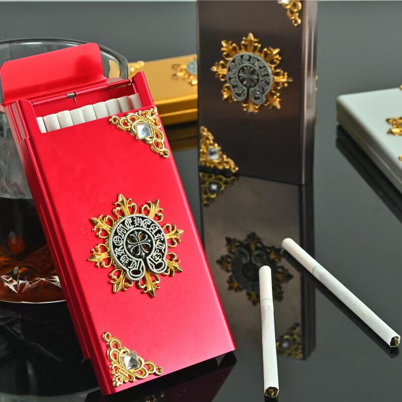 外贸批发跨境旋转皇冠烟盒细烟盒高颜值抗压香烟盒Cigarette Case|undefined