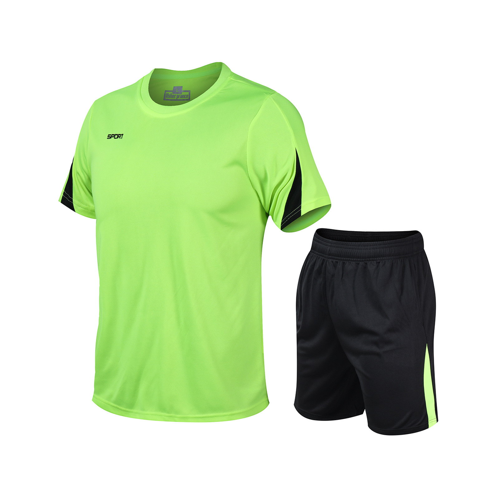 Venta directa de fábrica nueva ropa para correr seda de hielo, ropa de entrenamiento transpirable de secado rápido, juego de camiseta deportiva de ocio al aire libre