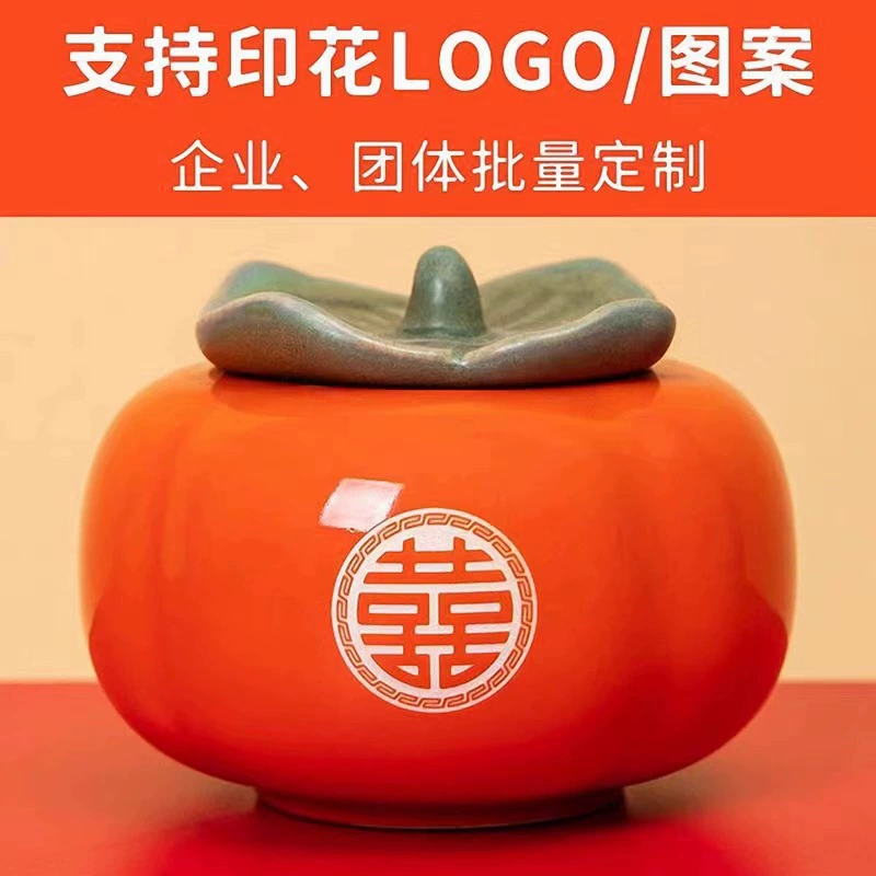Керамическая persimmon свадебная конфетная банка persimmon persimmon рuyi чайная банка домашний чайный стол украшения мини-гостиная герметичная банка