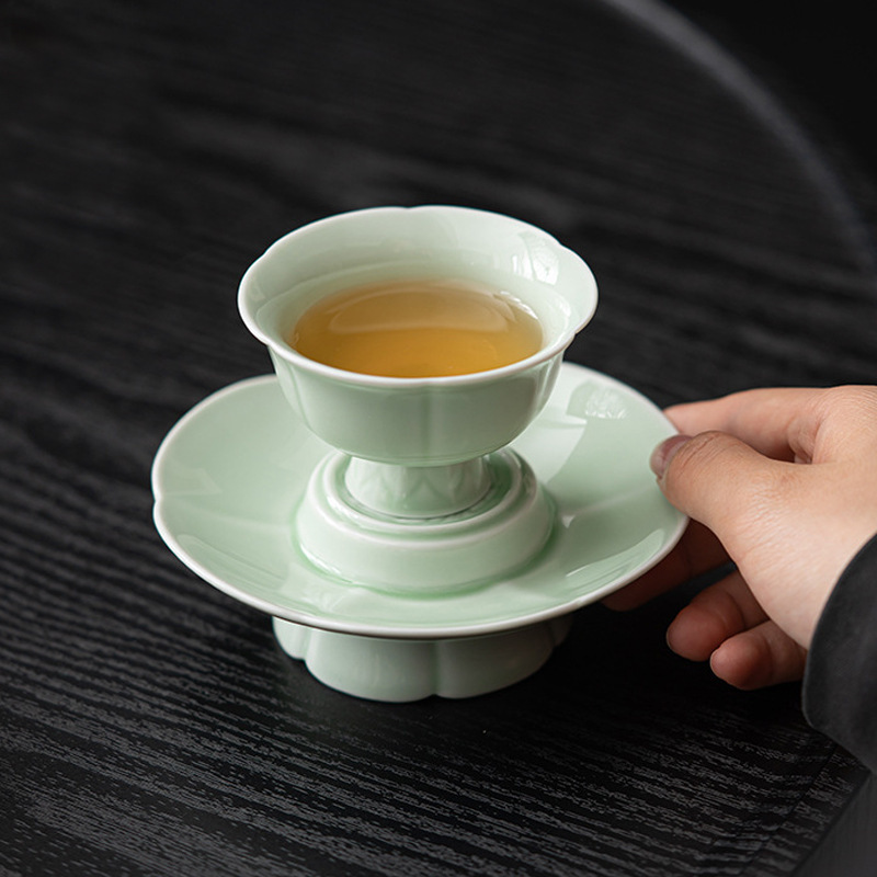 Ceramic imitation song tianqing kwai mouth tea cup lotus cup master cup tea paste cup home tea cup