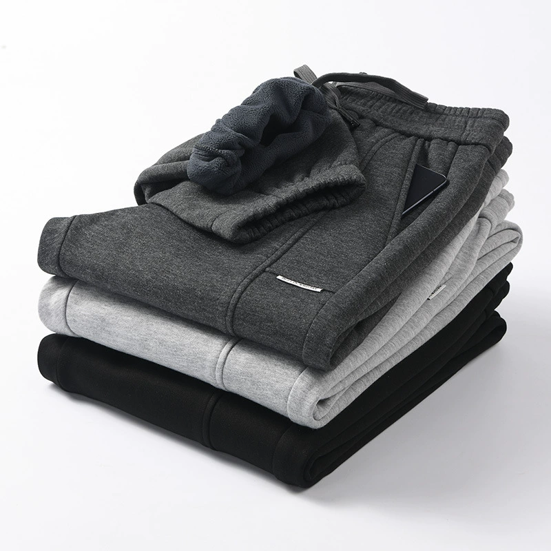 Зимние бархатные мужские повседневные брюки с эластичной талией, укороченные брюки мужские модные спортивные брюки высокого класса