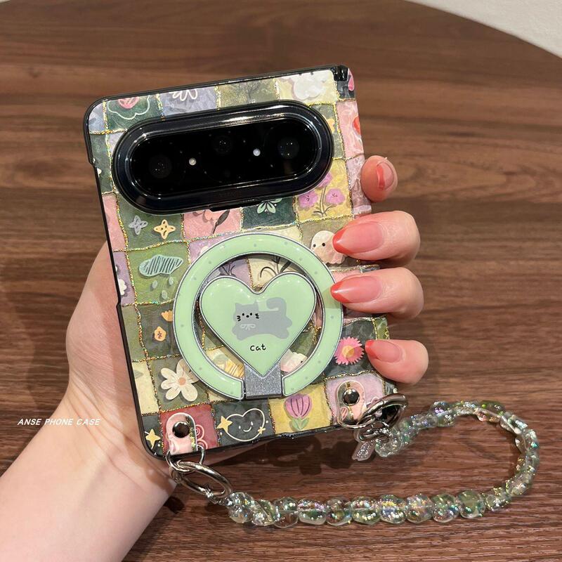 Spring Palace Grid Rabbit Case for Huawei Puraxmax Phone, Wide Foldable Screen Magnetic Stand Handheld Protective Cover Spring Palace Grid Rabbit Case for Huawei Puraxmax Phone, Wide Foldable Screen Magnetic Stand Handheld Protective Cover
