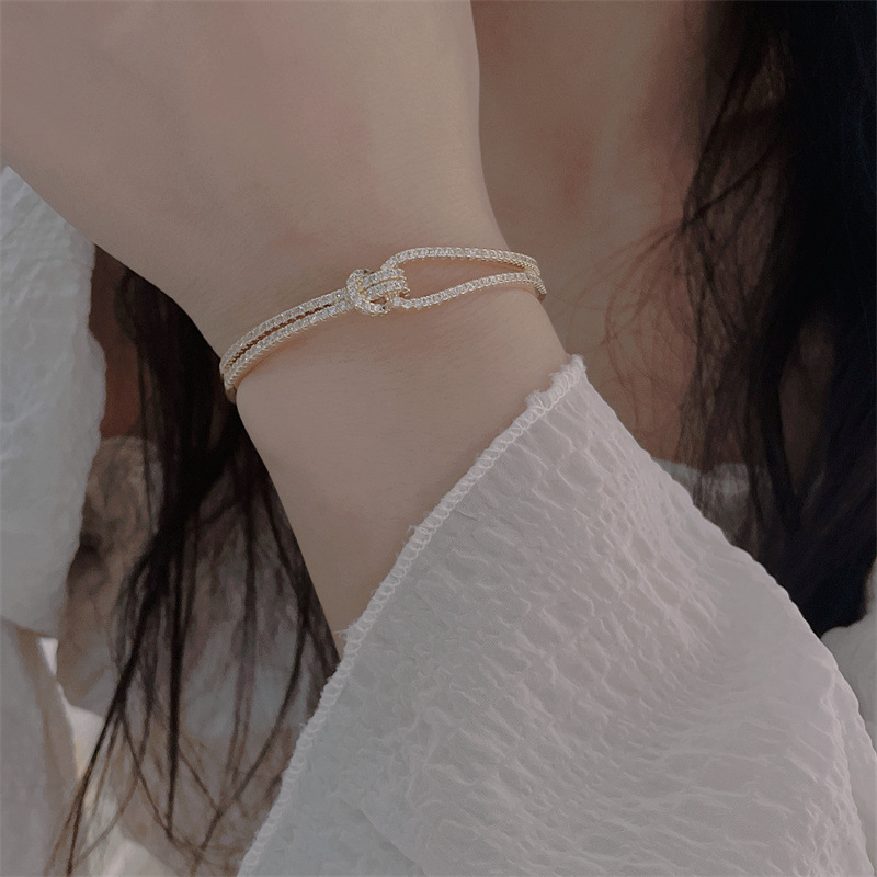 Fashionable Open-Cuff Full-Diamond Bracelet Image 10