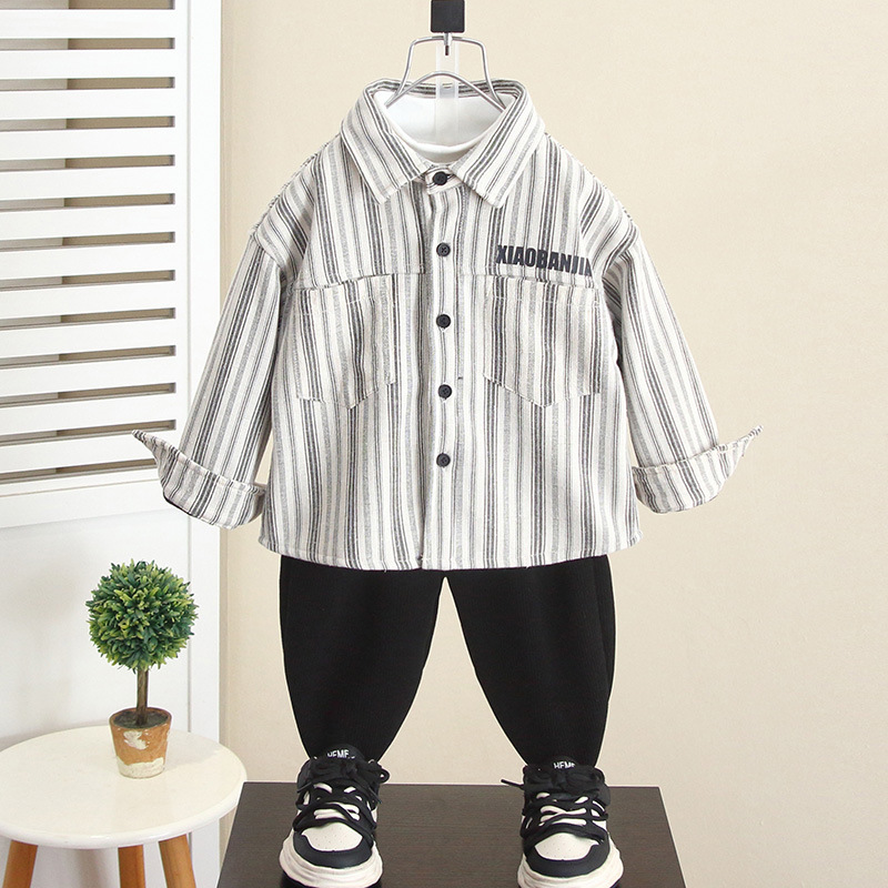 6921 camisas de otoño e invierno para niños 2025 nuevos tops exteriores para niños más chaqueta de bebé gruesa de terciopelo ropa de invierno