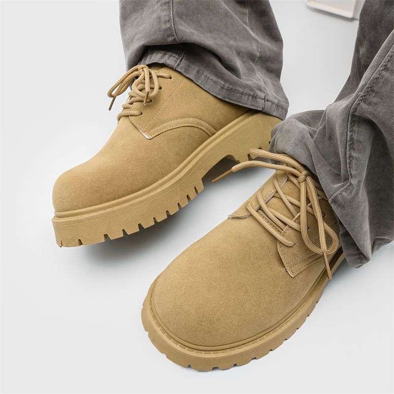 ShoeVault 2025 Neue Derby Spring Low-Top Martin Herren Retro Work Dicke Sohle Höhersteigende Atmungsaktive Wildlederschuhe_voghion.com