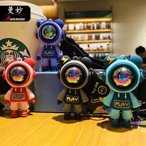 HOT COUPLE LIGHTNING BEAR KEY CHAIN LIGHTNING RABBIT GIRL EXQUISITE BOOKBAG HANGER ORNAMENT BOY STATIONERY CARS KEY RING DECORATION