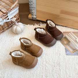 儿童雪地靴2025冬季新款女童加绒保暖短筒棉靴宝宝冬款棉靴男童鞋