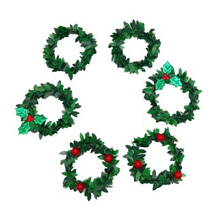 Cross -border Christmas flower vine rim ringing iron wire green leaf flower ring napkin buckle simulation green vine strip