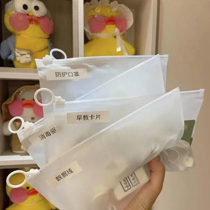 Xiaohongshu 実用的な分類プルタグ収納袋ピンドマスクジュエリートラベル包装袋 cpe つや消しジッパーバッグ|undefined