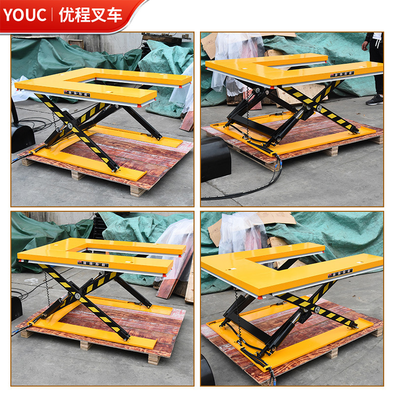plataforma elevadora eléctrica de elevación hidráulica pequeña en forma de U fija plataforma elevadora de elevación elevadora de transporte elevadora