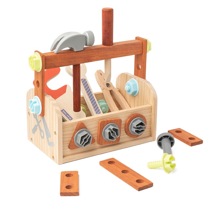 Juguete de destornillador de imitación para niños, juego de herramientas de madera con tuercas y tornillos, regalo para niños.