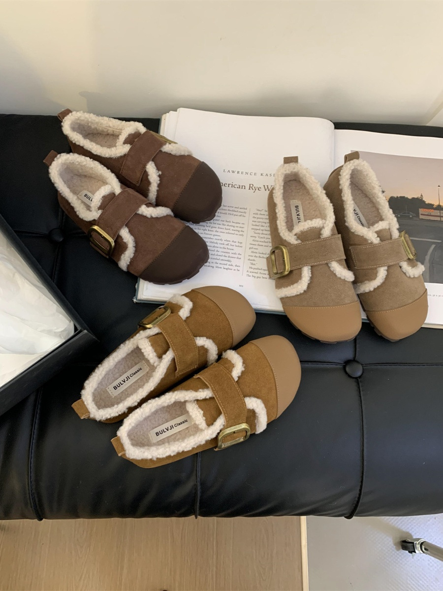Scarpe basse donna tipo bean shoes foderate in peluche inverno_voghion.com