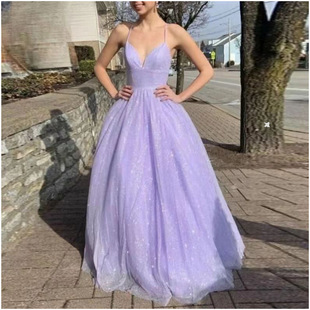 Sling Little Bridesmaid Dress High Waist Slim-fit Light Veil Dress Show Host Art Test Dress