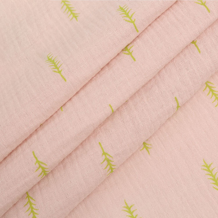 Nueva promoción de 125gsm impresión de patrón vegetal 100% algodón orgánico para ropa de tela de algodón plano image 4